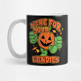 Halloween Pumpkin - Here for Your Candies Graphic for Kids Mug